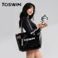 拓胜(TOSWIM)游泳包干湿分离防水包健身背包海边沙滩可调式多功能防水挎包 黑白字母