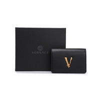 范思哲 VERSACE 奢侈品 女士牛皮革VIRTUS迷你链式零钱包钱夹礼盒 黑色 DP3H538V DVT2 K41OT