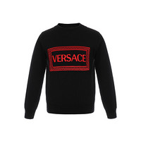 VERSACE 范思哲 奢侈品童装 男童黑色棉质刺绣LOGO长袖针织衫 YD000115 YA00239 A1008 6A/6岁/116cm