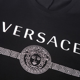 VERSACE 范思哲 20春夏男士棉质LOGO字母黑色长袖T恤 A83580 A228806 A1008  L码