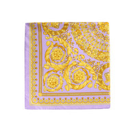 范思哲 VERSACE 奢侈品 21春夏 女士桑蚕丝黄色印花方形丝巾 紫色 IFO9001I T02283 5L090