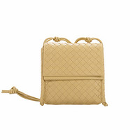 BOTTEGA VENETA 葆蝶家 FOLD系列 女士羊皮单肩包 631463VCPP19484 木薯色 小号