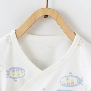 童泰四季婴儿衣服0-3月男女宝宝和服开裆套装 TY01J831 蓝色 52