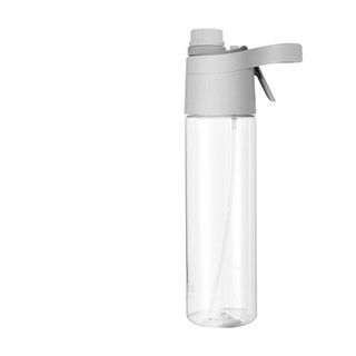 哈尔斯（HAERS）运动水杯男女600ML大容量便携健身杯子耐摔塑料杯珠光白