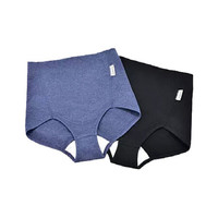 犬印本铺(INUjIRUSHI)产后收腹裤无痕产后塑身高弹力内裤薄款 2条装 黑+藏青_M