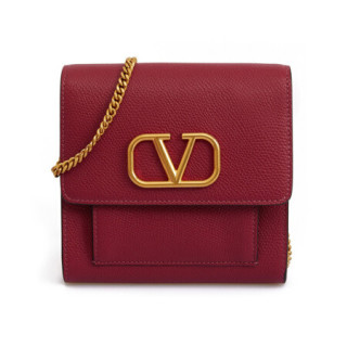 华伦天奴valentino女士枣红色牛皮单肩斜跨包tw2p0t26snp16l