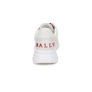 巴利 BALLY 男士织物配皮网眼系带休闲运动鞋白色红白条纹 BYLLET T 07 6234564 9/43码