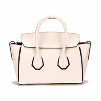 巴利 BALLY 女士白色拼黑色皮革手提包 SOMMET SM PB 53 6236240