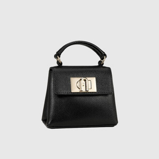 芙拉 FURLA 2021春夏款 奢侈品 1927系列超迷你号女士黑色牛皮革迷你背提包