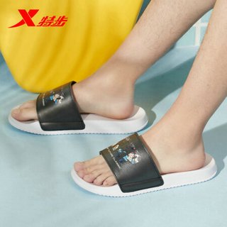 XTEP特步拖鞋男鞋夏季凉拖鞋外穿防滑耐磨运动拖鞋潮流 880219355357 黑白 42码