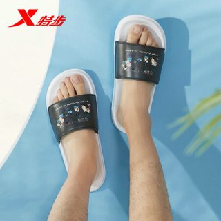 XTEP特步拖鞋男鞋夏季凉拖鞋外穿防滑耐磨运动拖鞋潮流 880219355357 黑白 42码