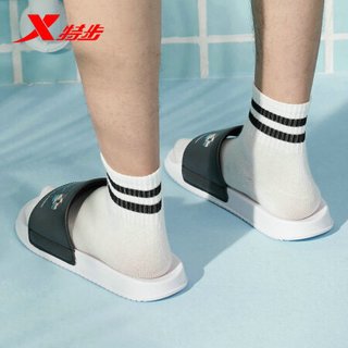 XTEP特步拖鞋男鞋夏季凉拖鞋外穿防滑耐磨运动拖鞋潮流 880219355357 黑白 42码