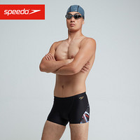 Speedo/速比涛 男士泳衣 竞赛训练 抗氯防晒 修身贴合 男子平角泳裤 黑色/红色 32 811366D856