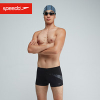 Speedo/速比涛 男子标志印花 平角泳裤抗氯速干 游泳训练 修身舒适8124179023黑色灰色36