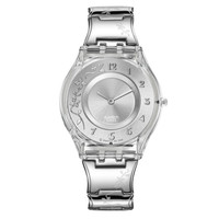 斯沃琪(Swatch)瑞士手表 轻薄系列花枝烂漫 金属带 石英女表SFK300G