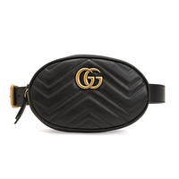 GUCCI 古驰 Marmont系列 女士腰包 476434 DSVRT 1000 黑色 105