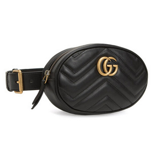 GUCCI 古驰 Marmont系列 女士腰包 476434 DSVRT 1000 黑色 85