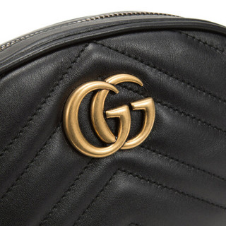 GUCCI 古驰 Marmont系列 女士腰包 476434 DSVRT 1000 黑色 85