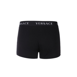 范思哲 VERSACE 奢侈品 21春夏 男士棉氨纶字母图纹四角内裤 黑色 AUU04021 AC00058 A1008 5码/L码