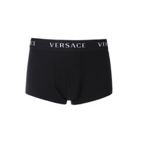 范思哲 VERSACE 奢侈品 21春夏 男士棉氨纶字母图纹平角内裤 黑色 AUU04020 AC00058 A1008 5码/L码