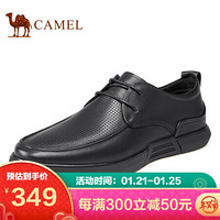 骆驼（CAMEL） 商务休闲鞋正装英伦一脚蹬休闲男皮鞋 A112177020 黑色 41