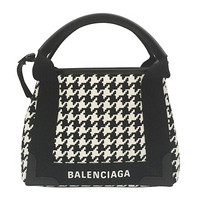 巴黎世家 BALENCIAGA 女士  Navy加小号手提包帆布托特包购物袋 390346 KMZDN 9060 黑白