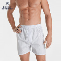 Brooks Brothers/布克兄弟男士棉质四角裤内裤弹性腰带条纹设计 1001-白色 L