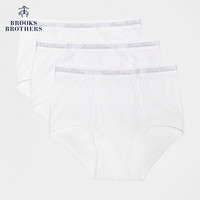 Brooks Brothers/布克兄弟男士Supima棉简约三角裤内裤三条装 1001-白色 L