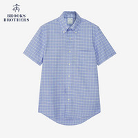 Brooks Brothers/布克兄弟男士修身Supima棉正装衬衫1000064075 B465-蓝色格纹 14/H