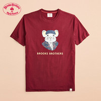 Brooks Brothers/布克兄弟男士布克鼠小弟系列圆领T恤短袖 6002-暗红色 M