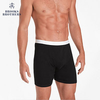 Brooks Brothers/布克兄弟男士Supima棉简约logo款四角裤内裤 0004-黑色 M