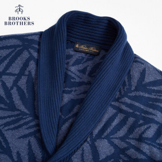 Brooks Brothers/布克兄弟男士20春新棉质青果领竹叶印花毛衣开衫 4004-藏青色 S