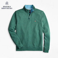 Brooks Brothers/布克兄弟男士法国毛巾棉布半高领半拉链套头衫 3002-绿色 S