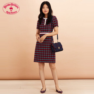 Brooks Brothers/布克兄弟女士学院风格纹修身连衣裙休闲 B475-红色混色 2