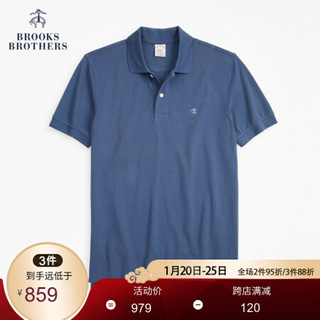 Brooks Brothers/布克兄弟男士20春新Supima棉logo款短袖Polo衫 4003-深蓝色 M