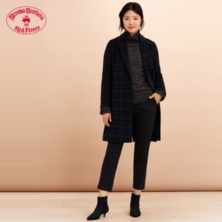 Brooks Brothers/布克兄弟女士秋冬格纹大衣外套 B465-藏青色 4