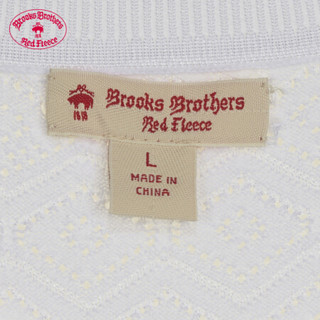 Brooks Brothers/布克兄弟女士20春新圆领镂空针织纹理短袖毛衣 1001-白色 XS