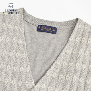 Brooks Brothers/布克兄弟男士20春新Supima棉灰白毛衣马甲休闲 0007-灰色 S