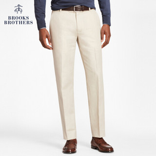Brooks Brothers/布克兄弟男士20夏新棉亚麻混纺修身长裤休闲商务 B105-燕麦色 3232