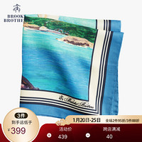 Brooks Brothers/布克兄弟男士20夏新桑蚕丝海边帆船图案口袋方巾 4003-蓝色 均码