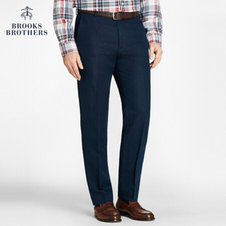 Brooks Brothers/布克兄弟男士棉亚麻混纺斜纹编织休闲裤奇诺裤 4004-藏青色 3234