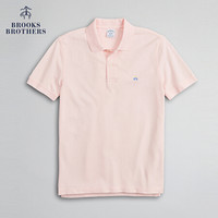 Brooks Brothers/布克兄弟男士20夏新府绸棉logo款修身短袖Polo衫 6020-浅粉色 XS