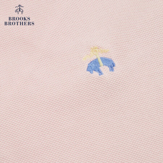 Brooks Brothers/布克兄弟男士20夏新府绸棉logo款修身短袖Polo衫 6020-浅粉色 XS