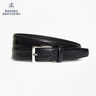 Brooks Brothers/布克兄弟男士牛皮革金属方扣商务皮带 0004-黑色 101cm