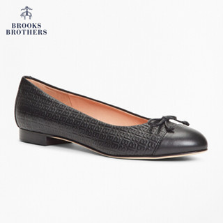 Brooks Brothers/布克兄弟女士牛皮字母浮雕印花蝴蝶结单鞋 0004-黑色 5