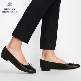 Brooks Brothers/布克兄弟女士牛皮字母浮雕印花蝴蝶结单鞋 0004-黑色 5