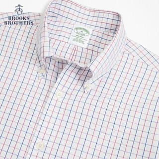 Brooks Brothers/布克兄弟男士20春新细点牛津纺logo款窗格纹衬衫 B115-白色 XXL