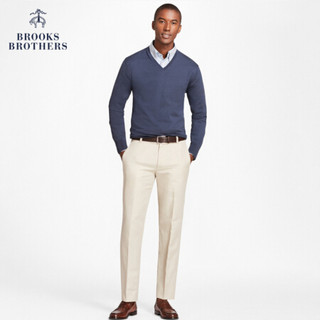 Brooks Brothers/布克兄弟男士棉亚麻混纺修身长裤休闲商务 B275-米色 3134