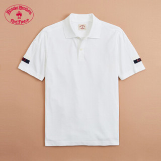 Brooks Brothers/布克兄弟男士20春新棉质拼色设计短袖修身Polo衫 1001-白色 M