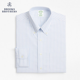 Brooks Brothers/布克兄弟男士修身免烫牛津纺正装衬衫1000069121 4003-蓝色 17/H/4